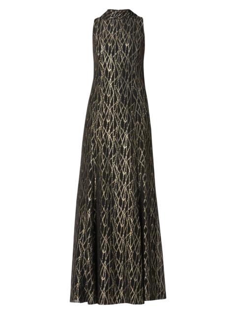 Shoshanna Women's Flora Metallic Maxi Dress - Jet Gold