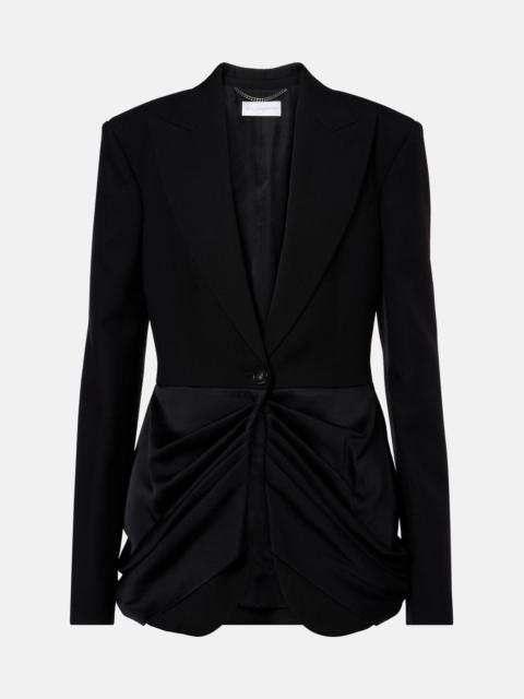 Stella McCartney Draped satin-trimmed wool blazer