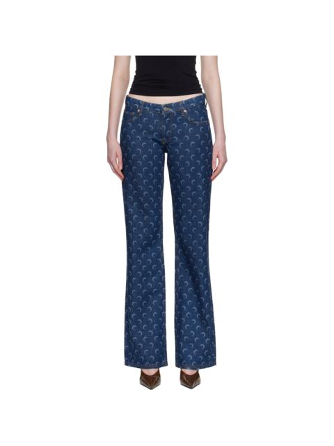 Marine Serre Blue Flare Jeans