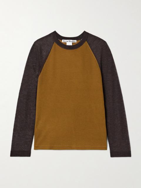 Acne Studios Two-tone Lyocell And Wool-blend T-shirt