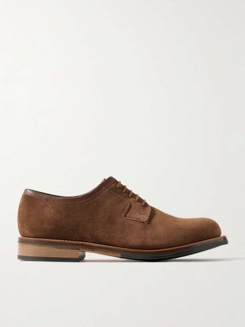Grenson Camden Leather-Trimmed Suede Derby Shoes