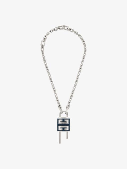 Givenchy SMALL LOCK NECKLACE IN METAL AND LEATHER