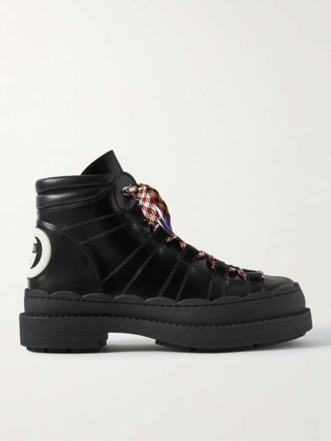 GUCCI Logo-Appliquéd Leather Boots