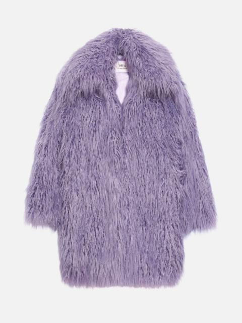 AMI Paris Long Coat in Synthetic Fur