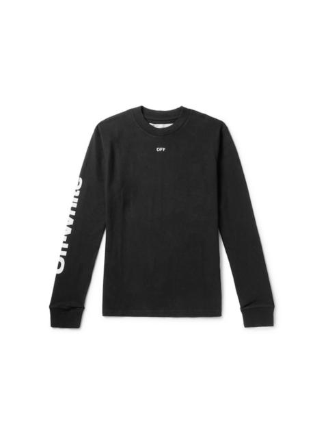 Off-White OFF-WHITE Diag Skulls Graphic Logo Print L/S T-Shirt Black/White/Blue