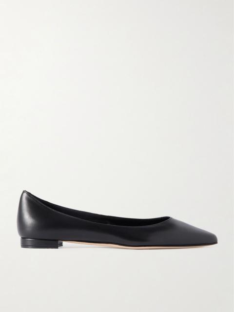 Manolo Blahnik Kietta leather point-toe flats Black