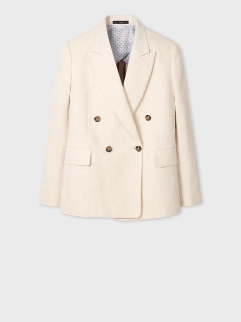 Paul Smith Women's Cream Cotton-Linen Double-Breasted Blazer