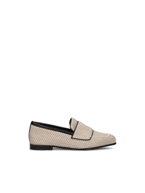 Max Mara woven leather-trim loafers