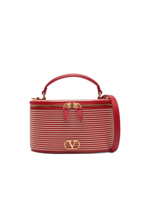 Valentino striped logo vanity bag