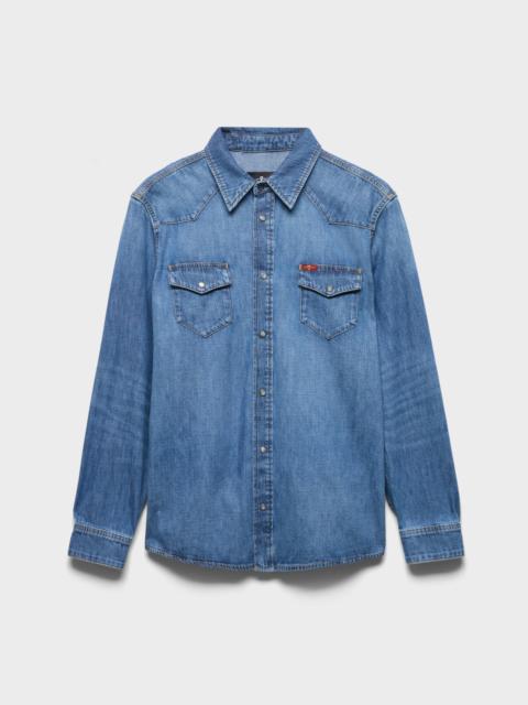 7 For All Mankind LONG SLEEVE WESTERN SHIRT in Denim Canyon