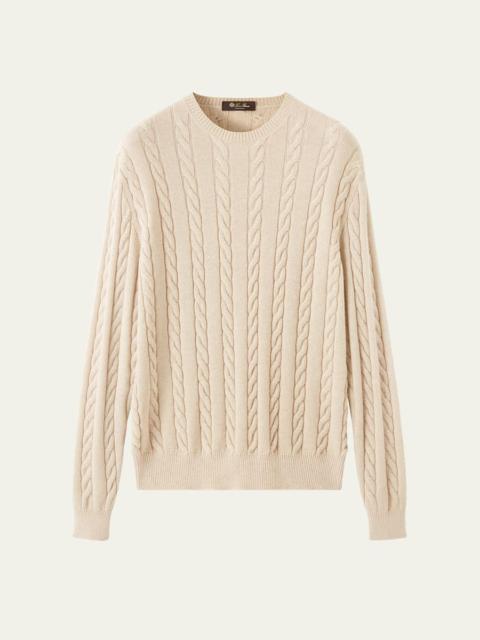 Loro Piana Men's Cedar Cashmere Crewneck Sweater