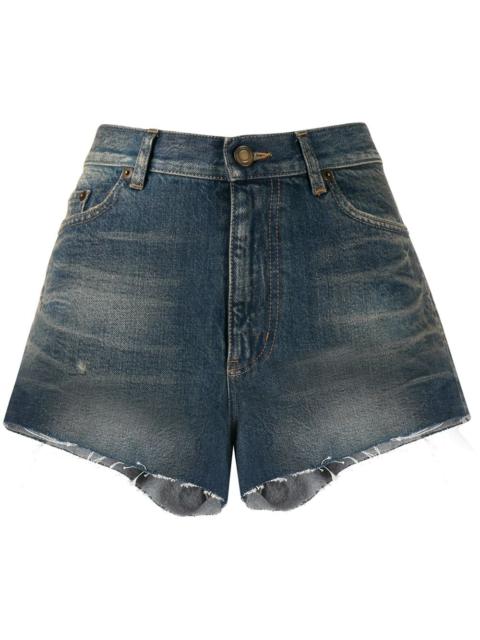 SAINT LAURENT high waisted denim shorts