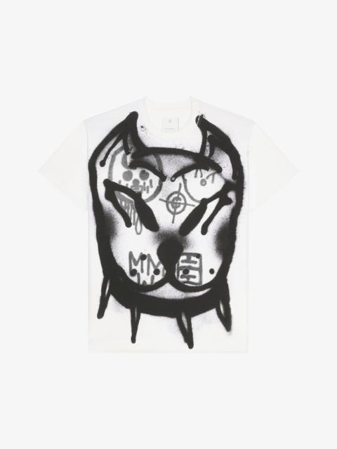 Givenchy OVERSIZED T-SHIRT WITH TAG EFFECT DOG PRINT