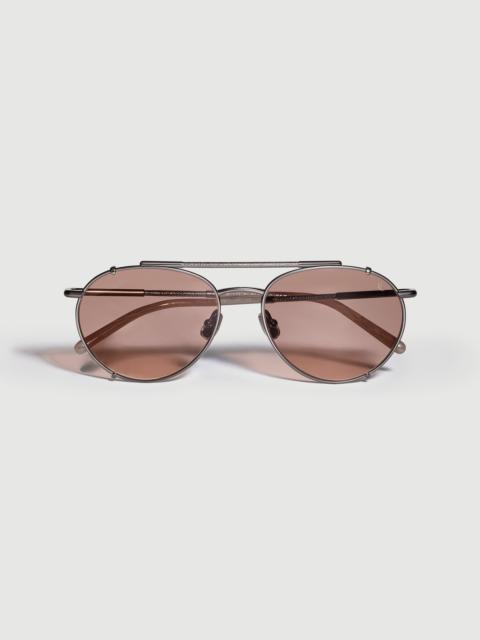 Brunello Cucinelli Round titanium sunglasses