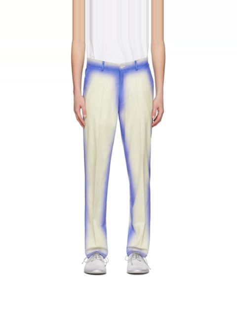 KidSuper Blue & White Gradient Faux-Leather Trousers