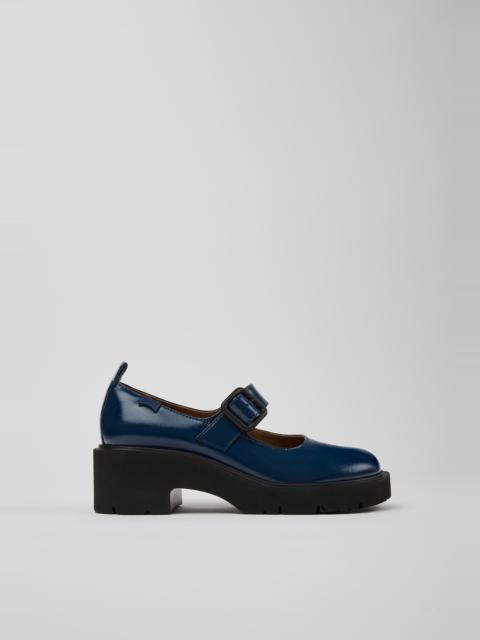 CAMPER Milah Blue Leather Shoes for Women.