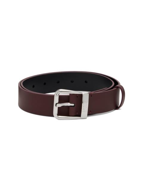 MM6 Maison Margiela Burgundy Leather Belt