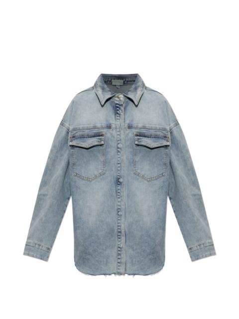 GESTUZ Noma faded frayed-hem shirt