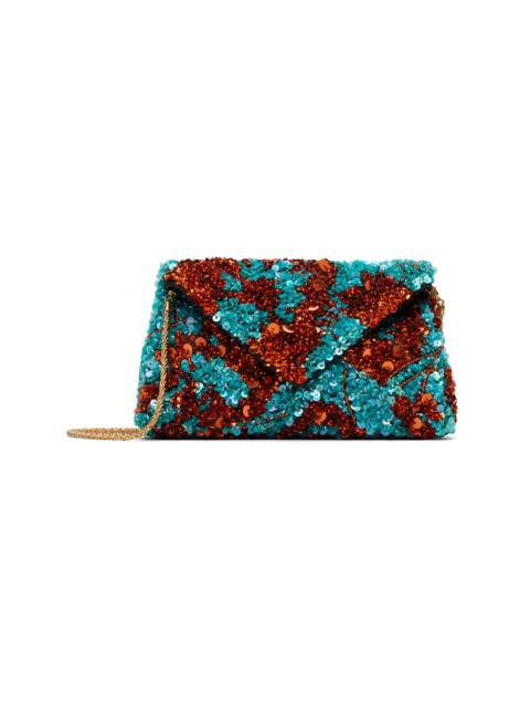 Dries Van Noten Blue & Orange Silk Clutch