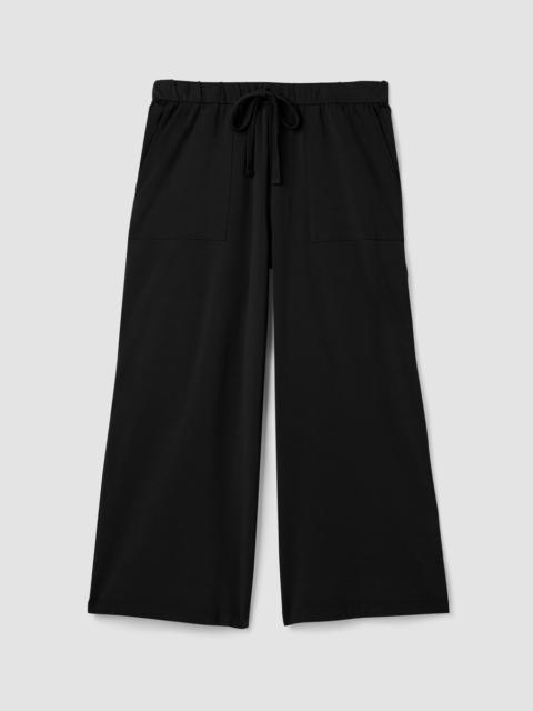 EILEEN FISHER Pima Cotton Stretch Jersey Wide-Leg Pant