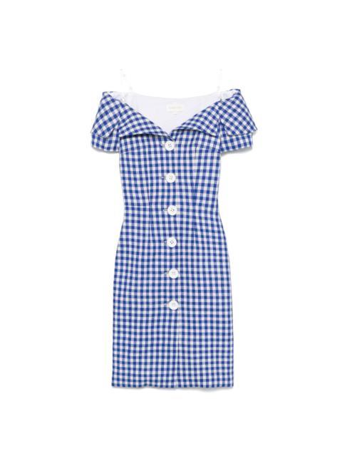 gingham check-print mini dress