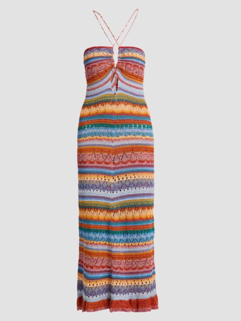 Etro Women's Striped Pointelle Knit Midi Dress - Multicolor