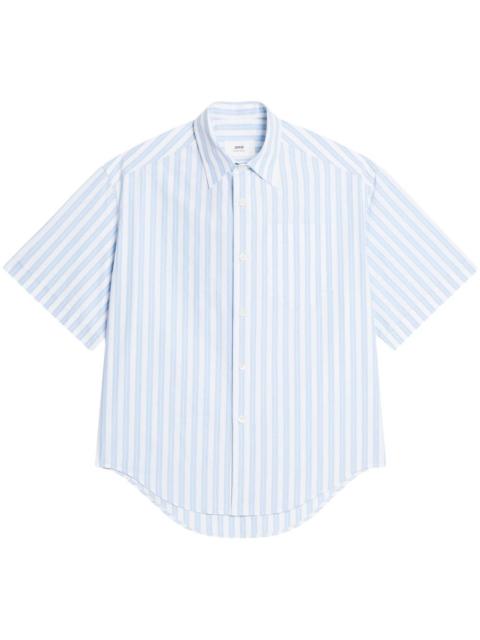AMI Paris striped short-sleeve shirt
