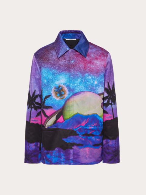 Valentino COTTON JACKET WITH WATER SKY PRINT