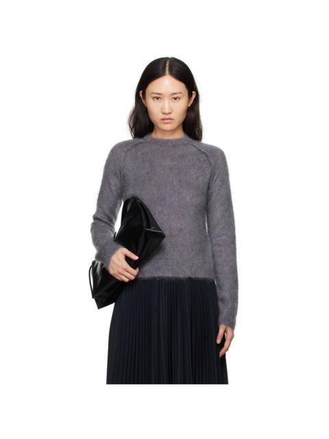Jil Sander Gray Virgin Wool Brushed Sweater