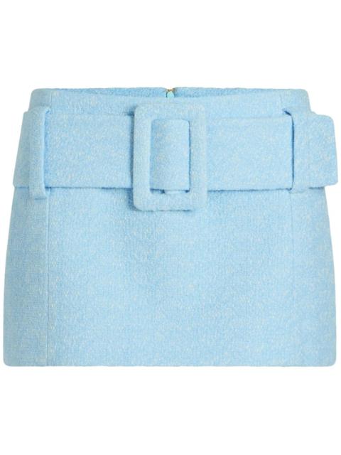 PATOU belted organic-cotton mini skirt