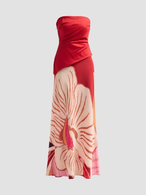 Acler Women's Femme Fatale Lingle Floral Strapless Maxi Dress - Rouge Eclipse