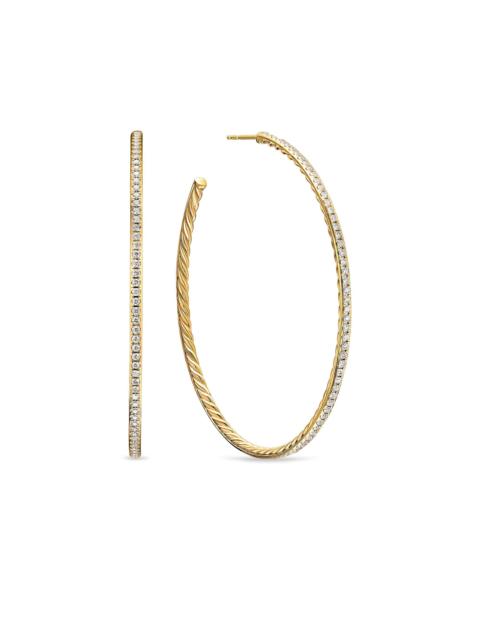 DAVID YURMAN Women's Pavé Hoop Earrings in 18K Yellow Gold with Diamonds, 63.5MM - Diamond