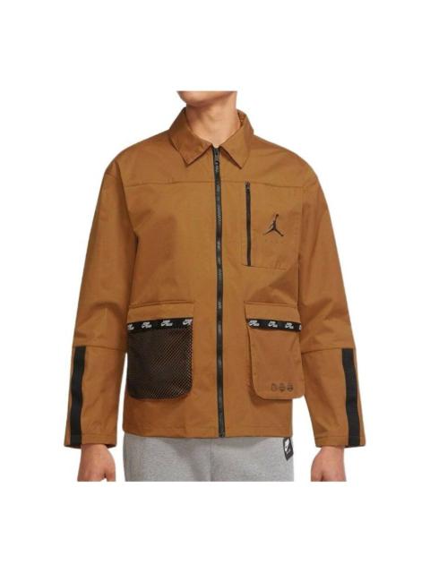 Jordan Air Jordan SS22 Cargo Sports lapel Jacket Brown Yellow DJ0243-241