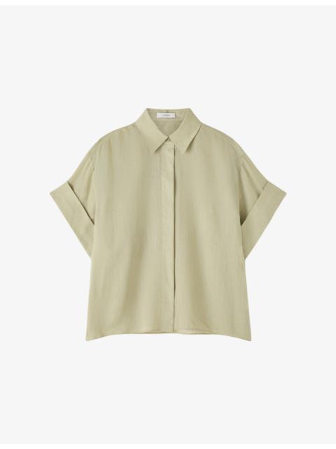 JOSEPH Justi Short-Sleeved Ramie Blouse