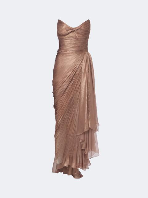 MARIA LUCIA HOHAN Heidi pleated silk bustier gown
