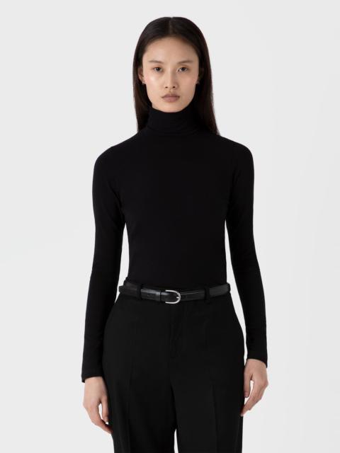 Sunspel Long Sleeve Roll Neck Top