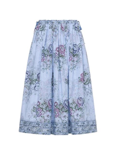 Pierre-Louis Mascia Rhi floral-print A-line midi skirt