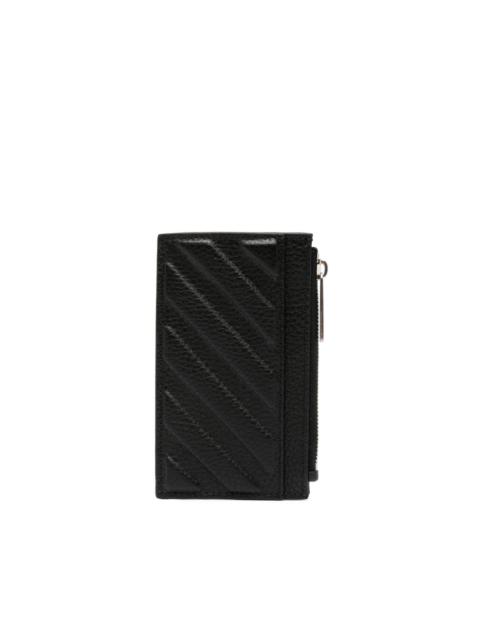 Off-White Diag-embossed leather cardholder