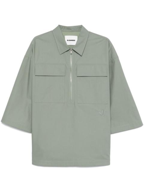 Jil Sander 로고 자수 셔츠