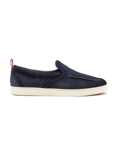 Santoni Men's blue suede Weekender loafer
