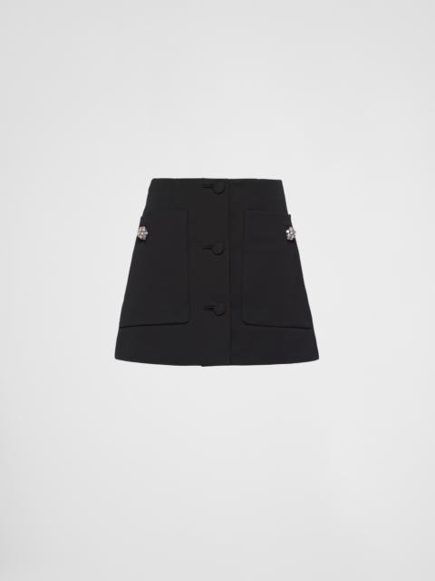 Prada Wool satin miniskirt