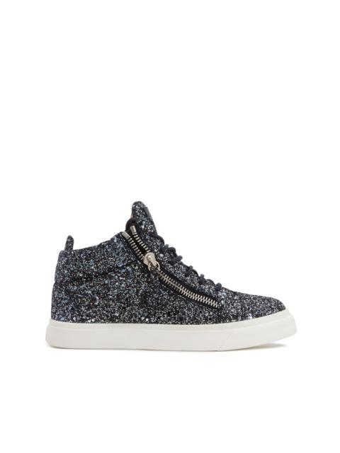 Kriss high-top glitter sneakers