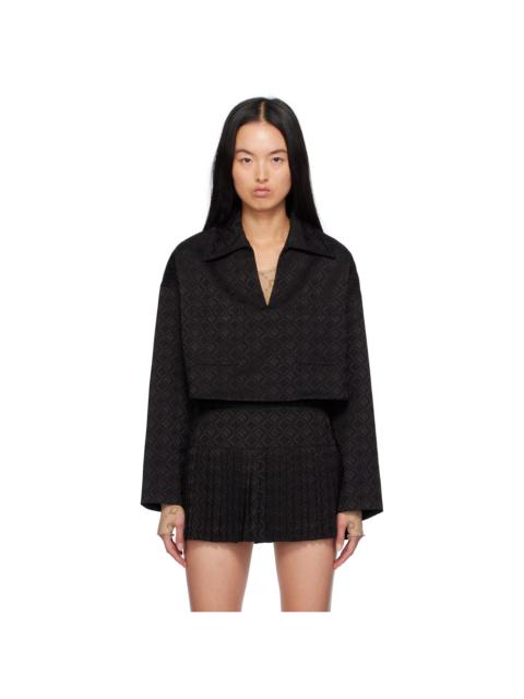 Marine Serre Black Moon Diamond Jacquard Tailoring Blouse