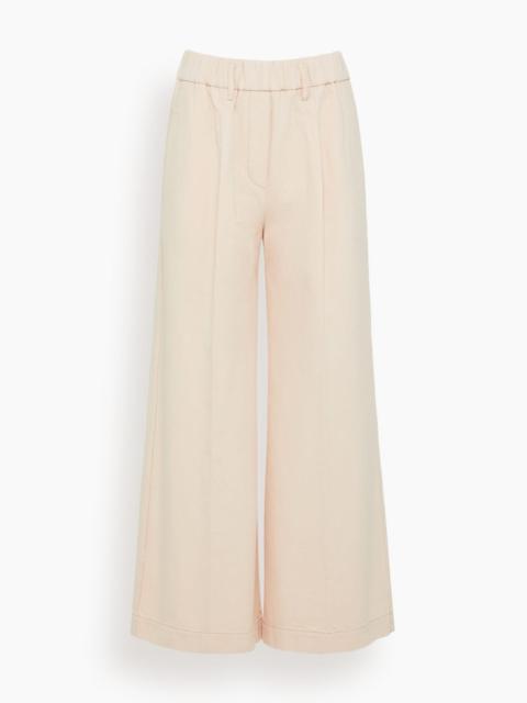 forte_forte Cavalry Denim Elasticated Loose Pants in Peonia