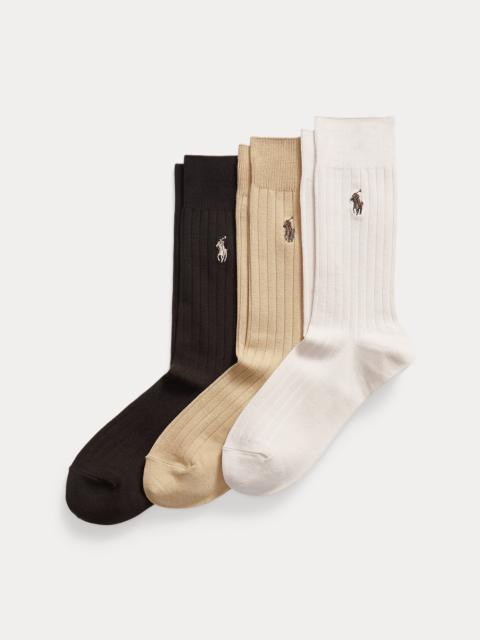Polo Ralph Lauren Ribbed Cotton-Blend Trouser Sock 3-Pack