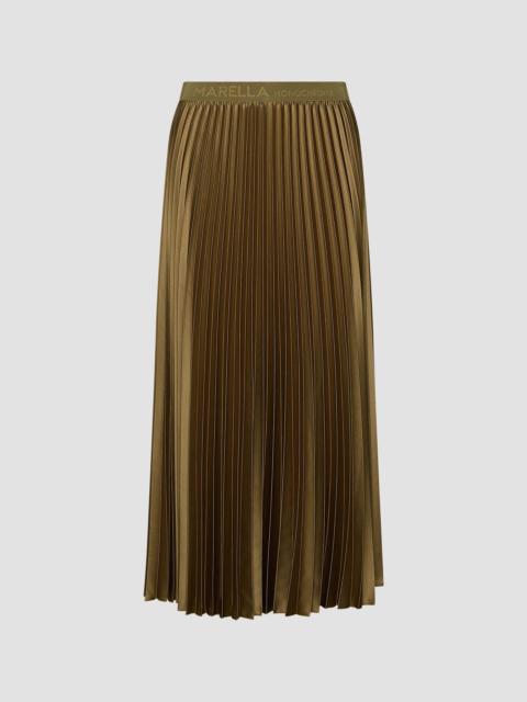 MARELLA Women's Pleated Satin Skirt - Oil Green