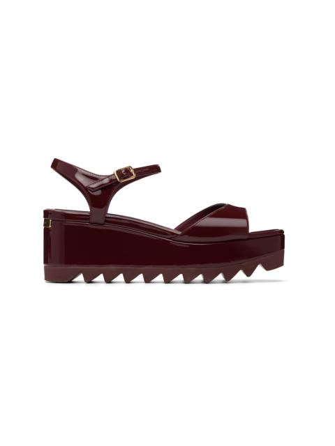 Stella McCartney Burgundy Elyse Patent Platform Sandals