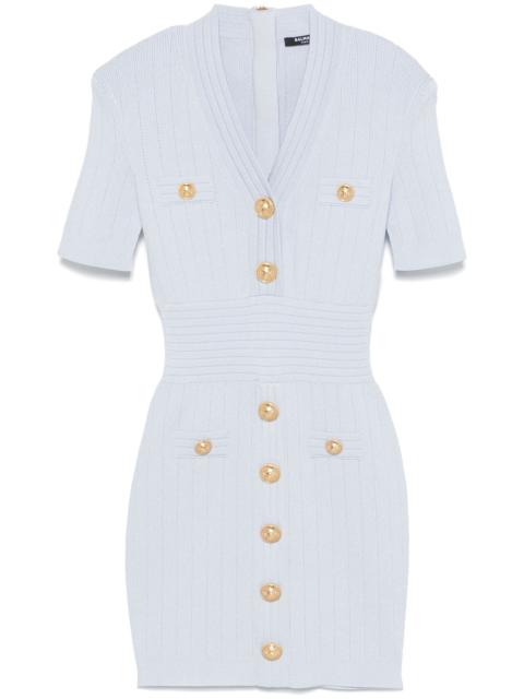 Balmain Button-detail Knitted Mini Dress