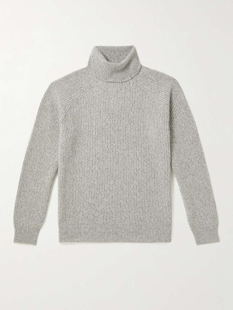 Ribbed Virgin Wool, Cashmere and Silk-Blend Rollneck Sweater