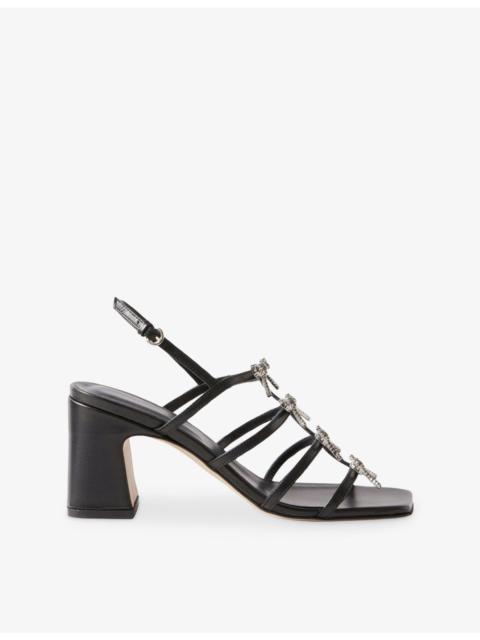 Claudie Pierlot Jewelled Leather Heeled Sandals